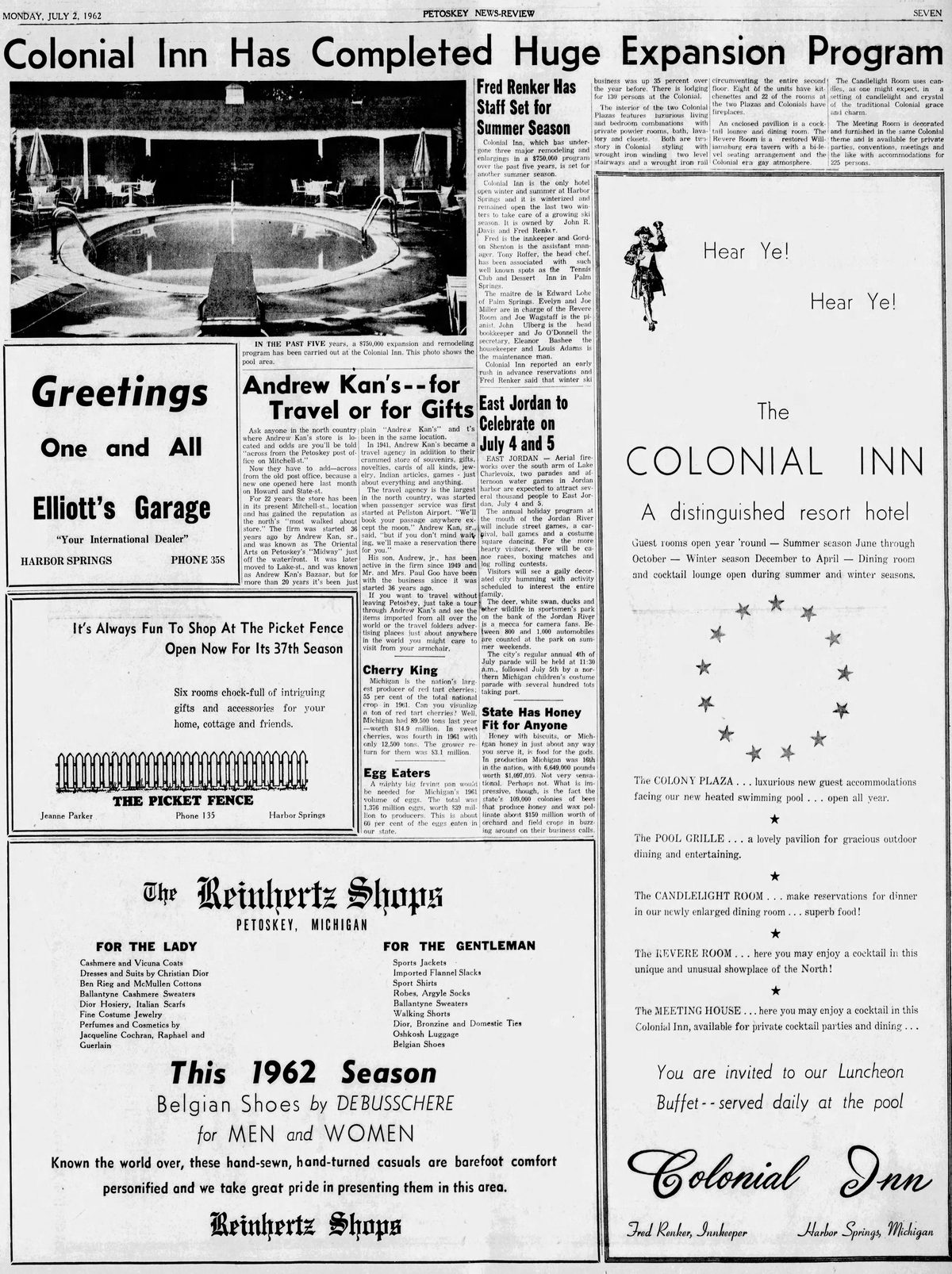 Colonial Inn - Jul 2 1962 Article